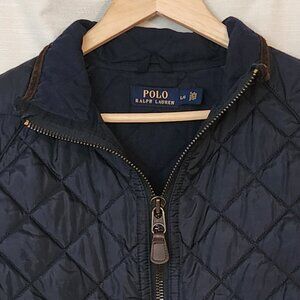 Polo Ralph Lauren Quilted Zip Barn Jacket Size Large Navy Corduroy Cotton lined